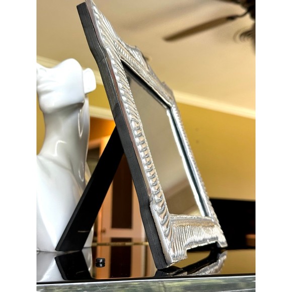 Vtg Large Mexican Artisan Crafted Solid Pewter Frame Mayan Sol Hecho en Mexico - Picture 6 of 11